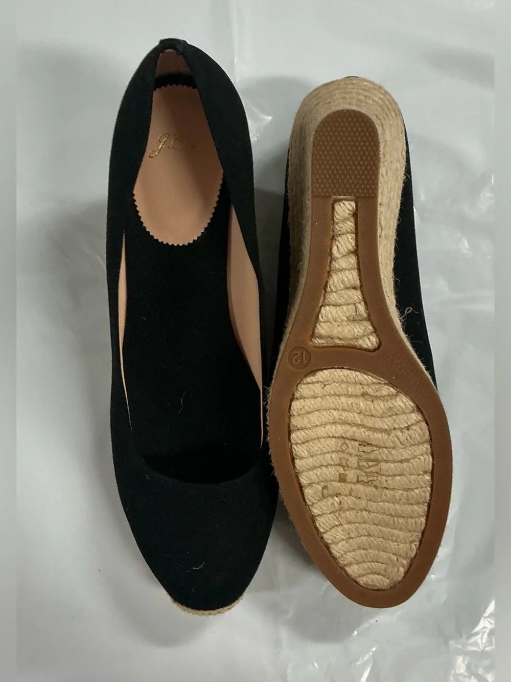 J. Crew Factory Black Espadrille Wedge Pumps L66-1002